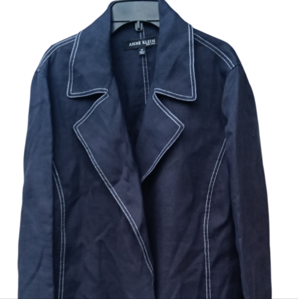 Classic Navy Blazer with White Stitching